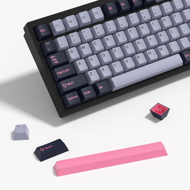 KBDiy 8008 PBT Double Shot Keycap Set,174 Keys Retro Blue Custom Key Cap Keycaps 60 Percent Cherry Profile Keycaps for 61/64/68/84/87/100/104/108 Mechanical Keyboard - Image 1